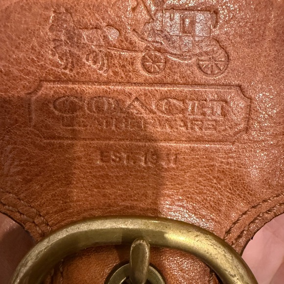 Coach Becker Legacy Tattersall Leather Buckle Shoulder Bag in Whiskey - Picture 4 of 11